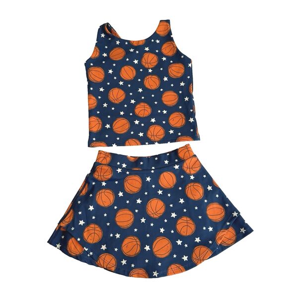 Sweet Honey Girls Basketball Skort Set BBall Top and Skort Tank Stretch Sz 5Y - Picture 1 of 9